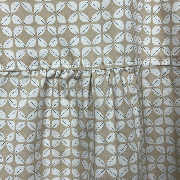 Studio Works Boxy Jacket M Tan White Floral Large Buttons 3/4 Sleeves Retro EUC - Picture 7 of 11